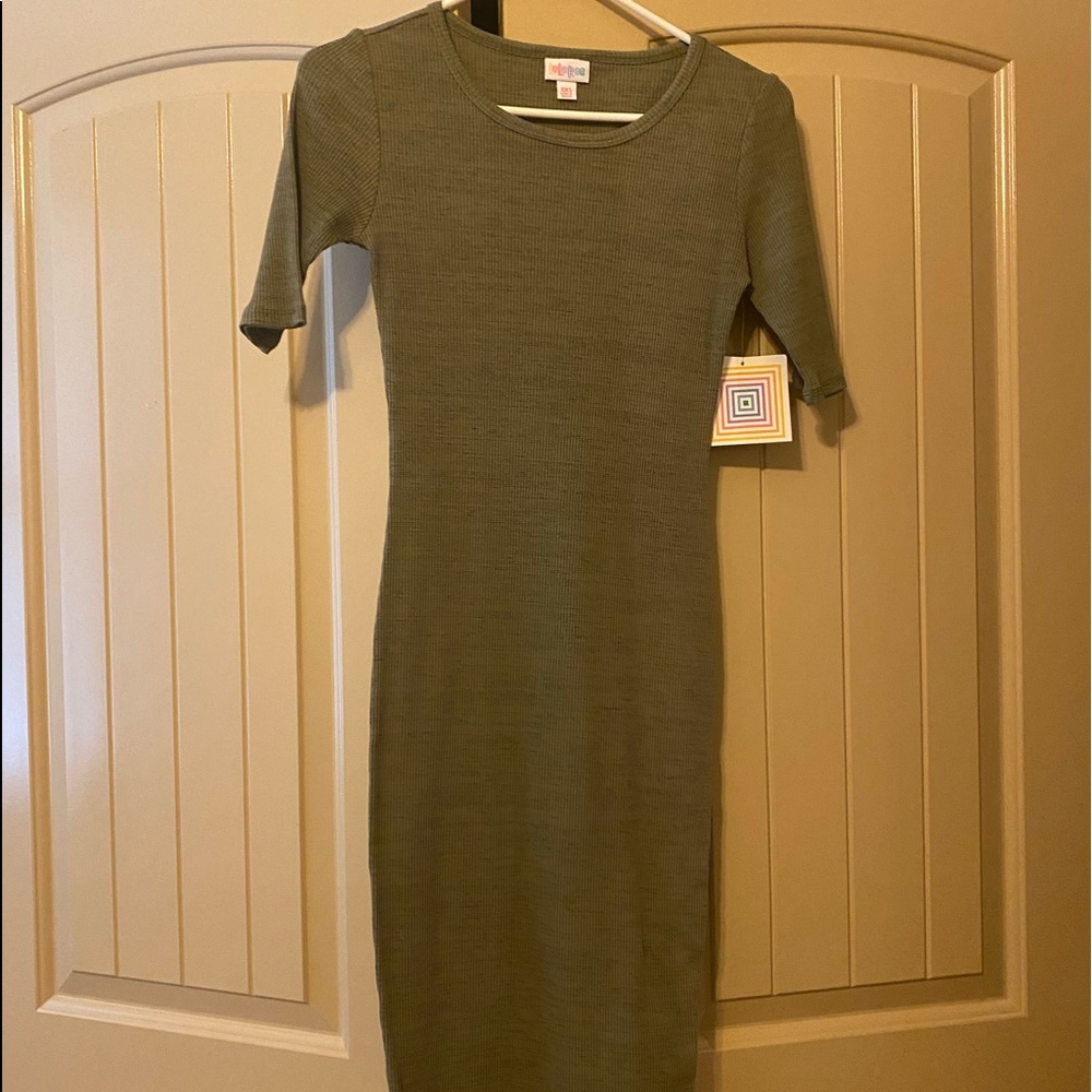Lularoe XXS Julia Dress Fitted OD Green NWT